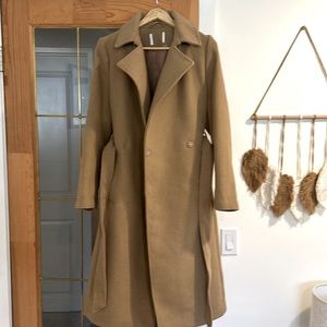 H&M Long faux wool coat Small
